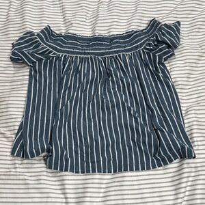 American Eagle Outfitters Blue and White Striped Blouse